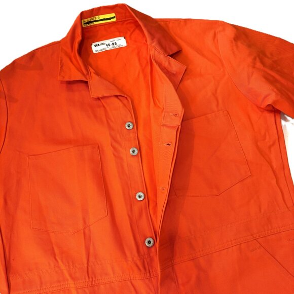Orange Coveralls Official Garment Corporation of America 100% Cotton  46 RG - Picture 3 of 14